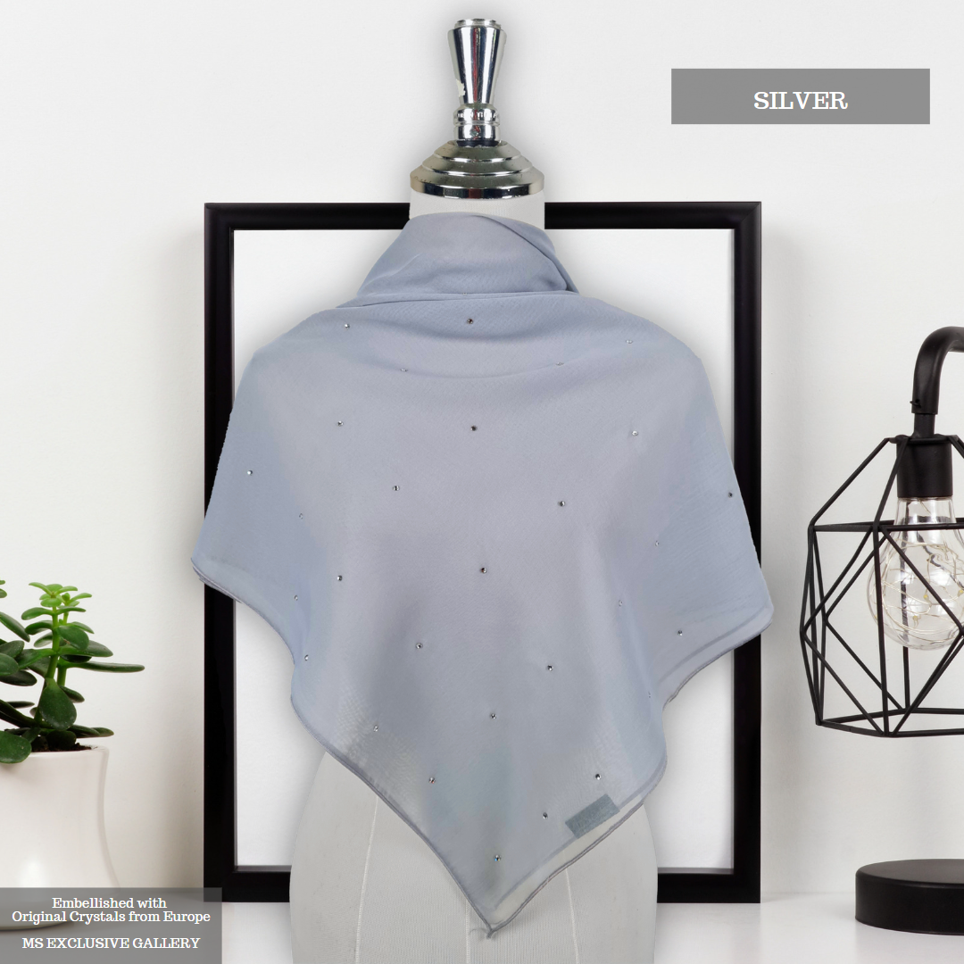 Tudung Bawal Tabur Crystal SWA (Bawal No 1)
