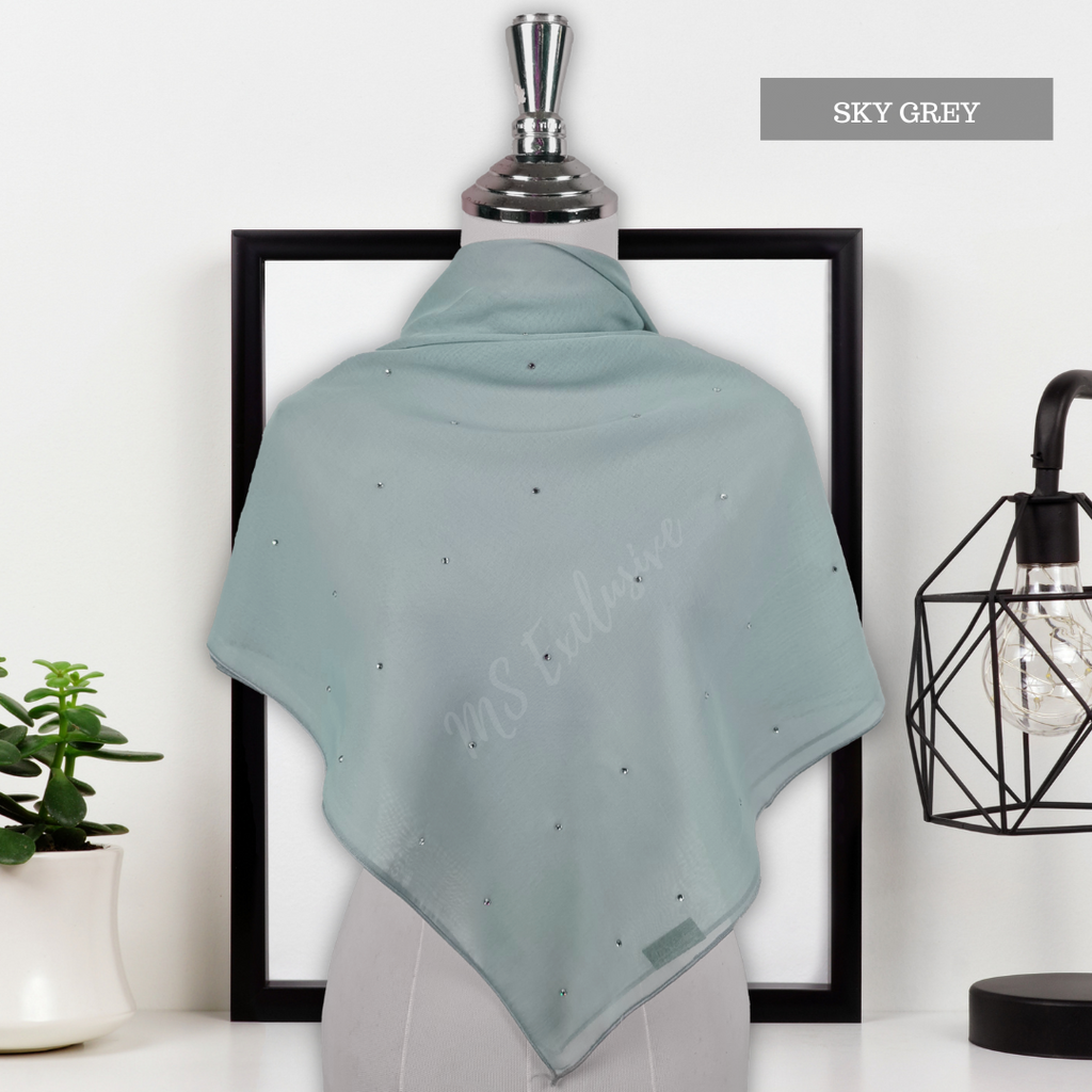 Tudung Bawal Tabur Crystal AB Premium (Bawal No 1)