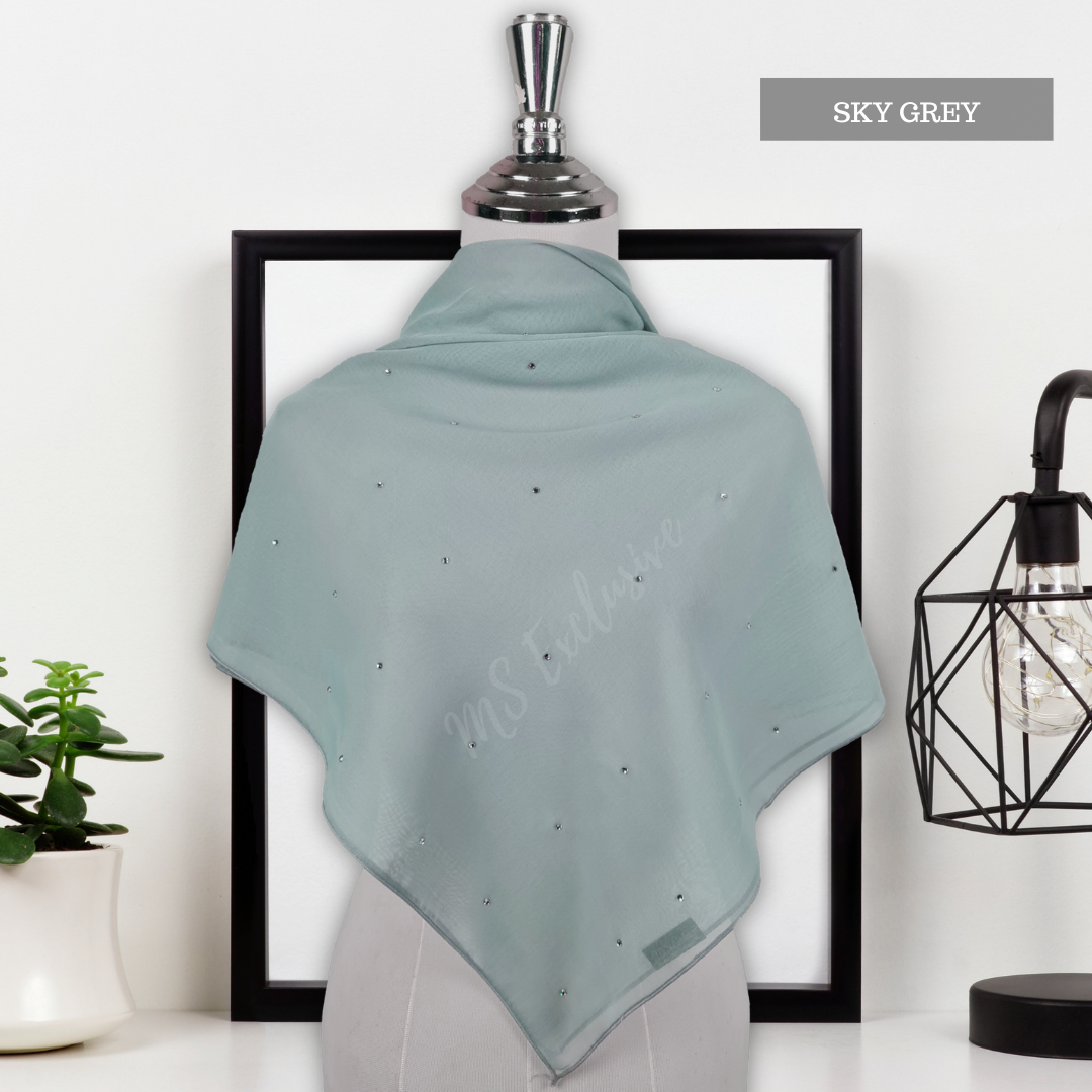 Tudung Bawal Tabur Crystal AB Premium (Bawal No 1)