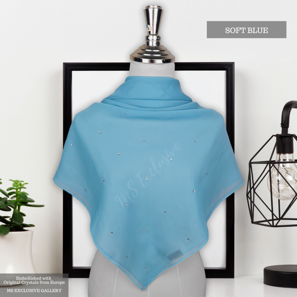 Tudung Bawal Tabur Crystal SWA (Bawal No 1)