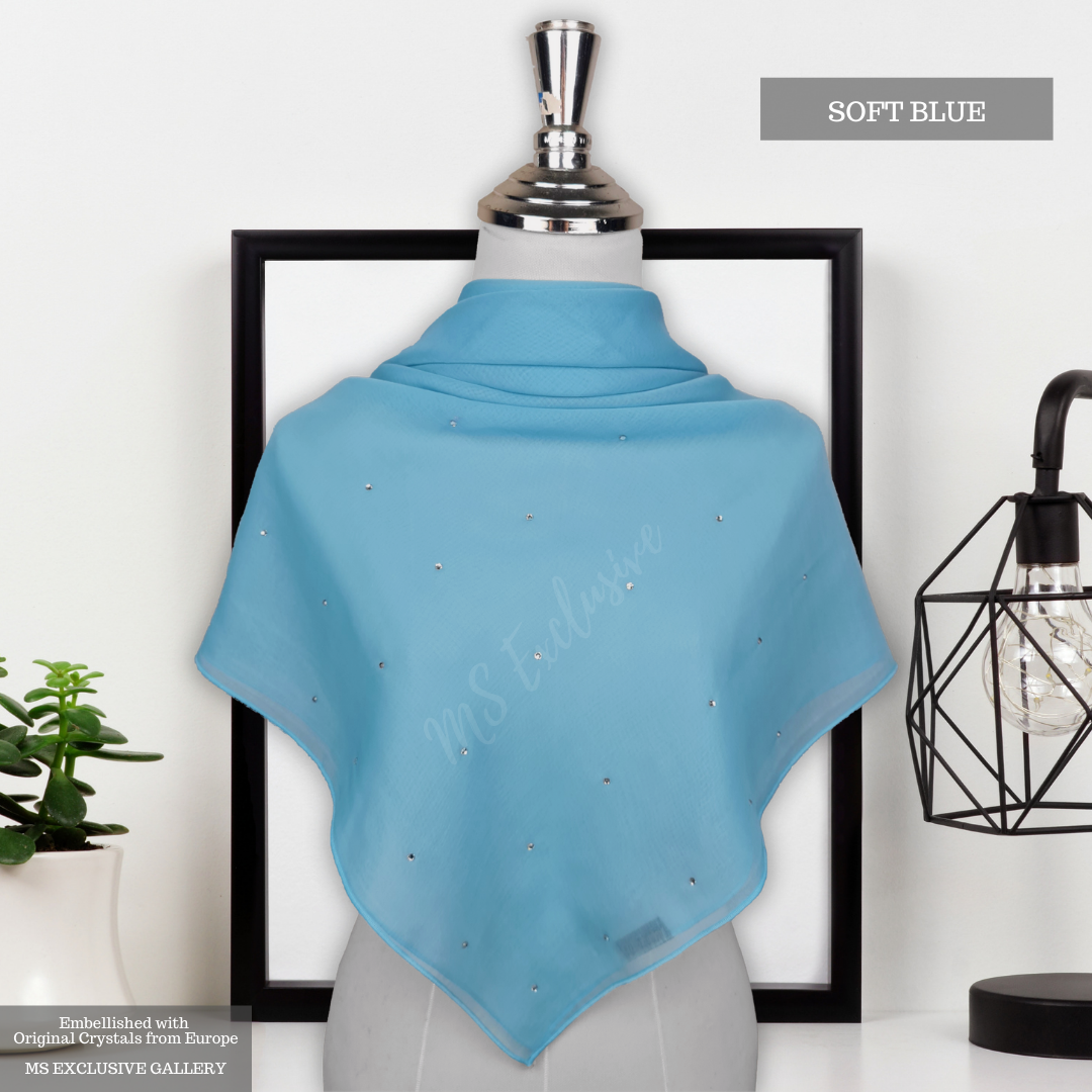 Tudung Bawal Tabur Crystal SWA (Bawal No 1)