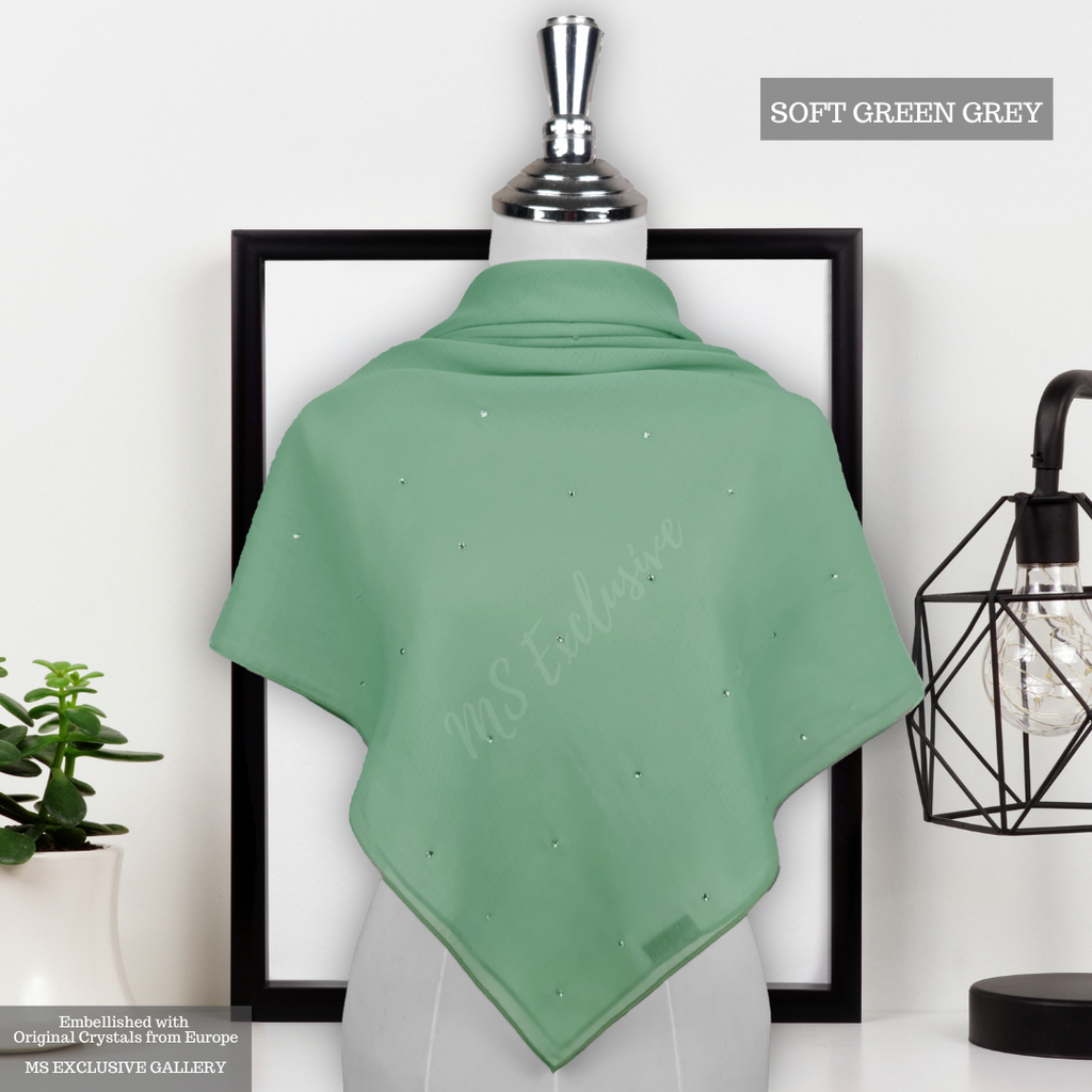Tudung Bawal Tabur Crystal SWA (Bawal No 1)