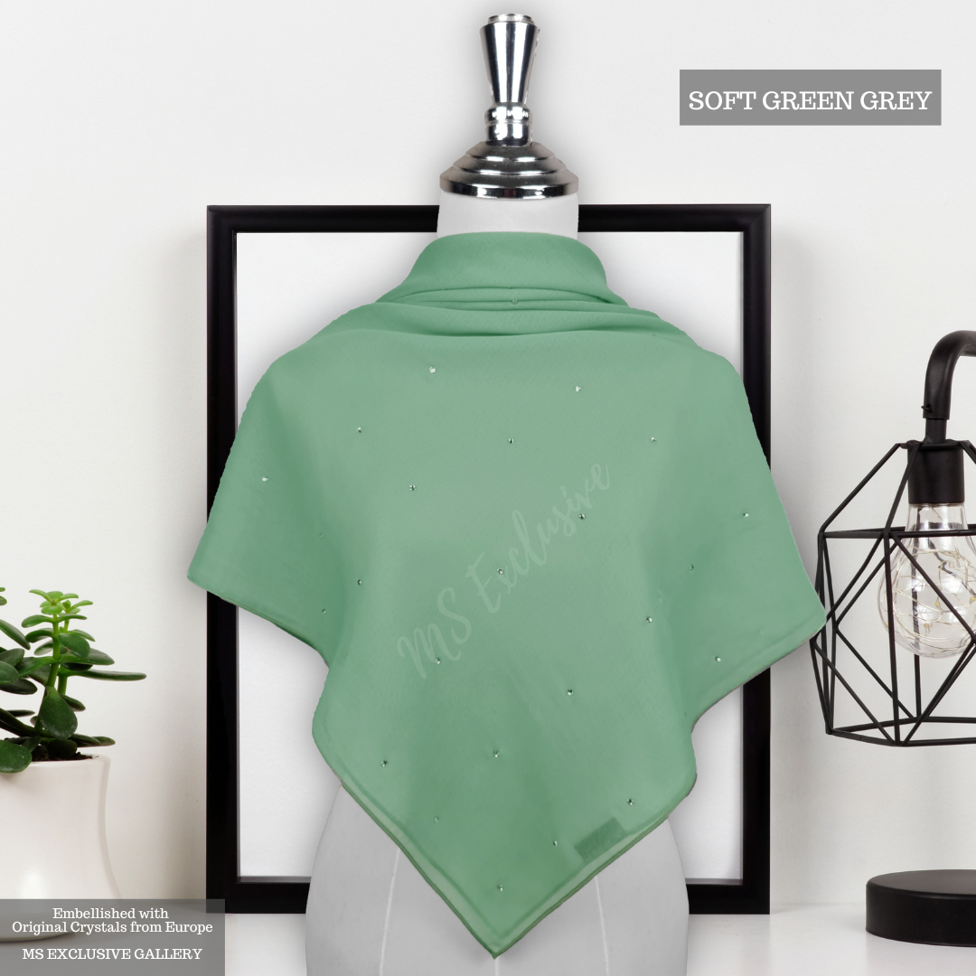 Tudung Bawal Tabur Crystal SWA (Bawal No 1)