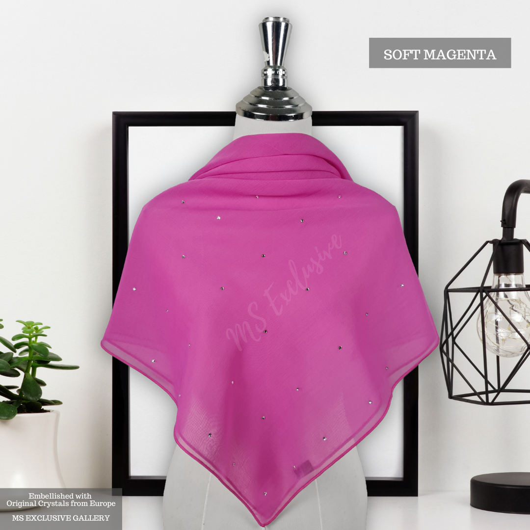 Tudung Bawal Tabur Crystal SWA (Bawal No 1)