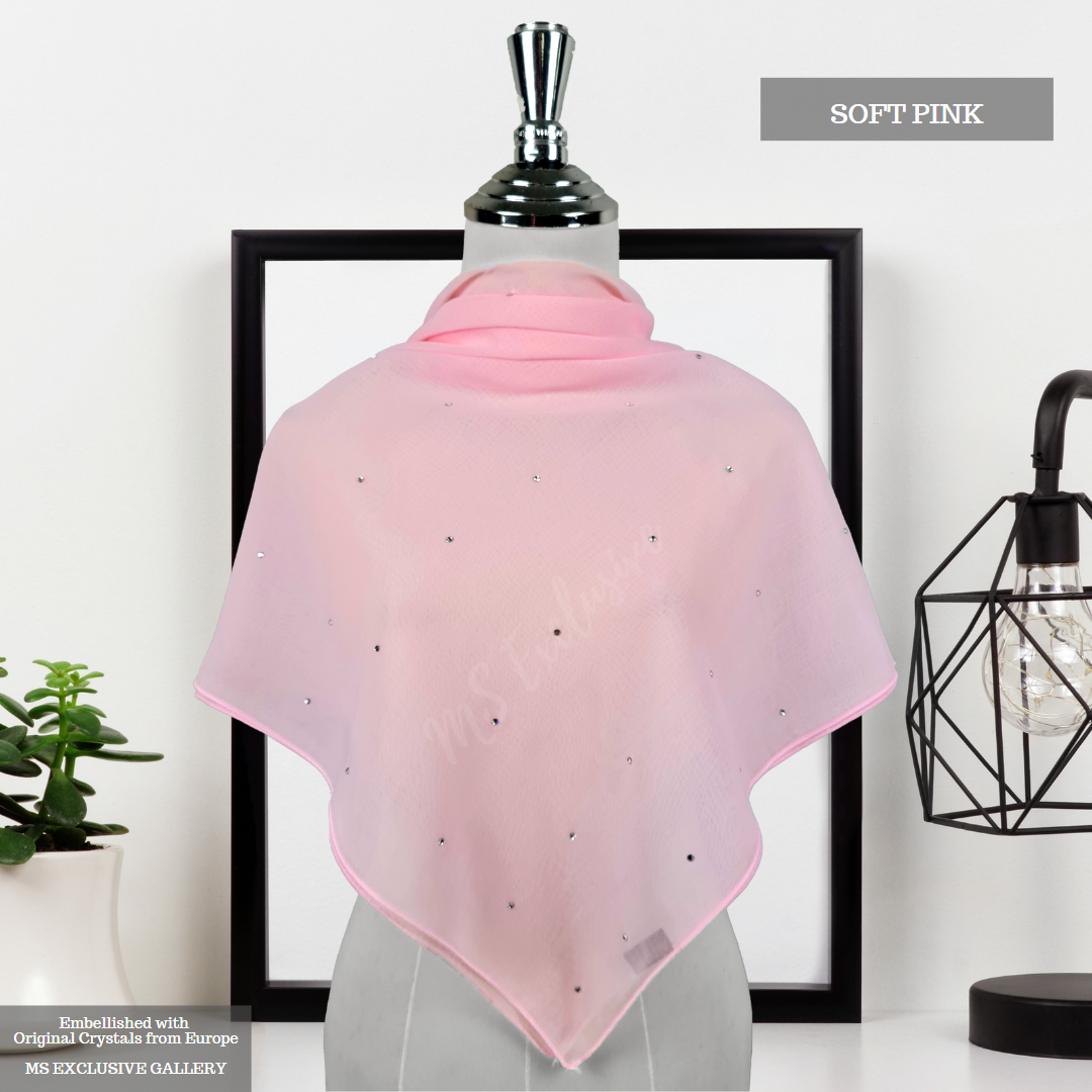 Tudung Bawal Tabur Crystal SWA (Bawal No 1)