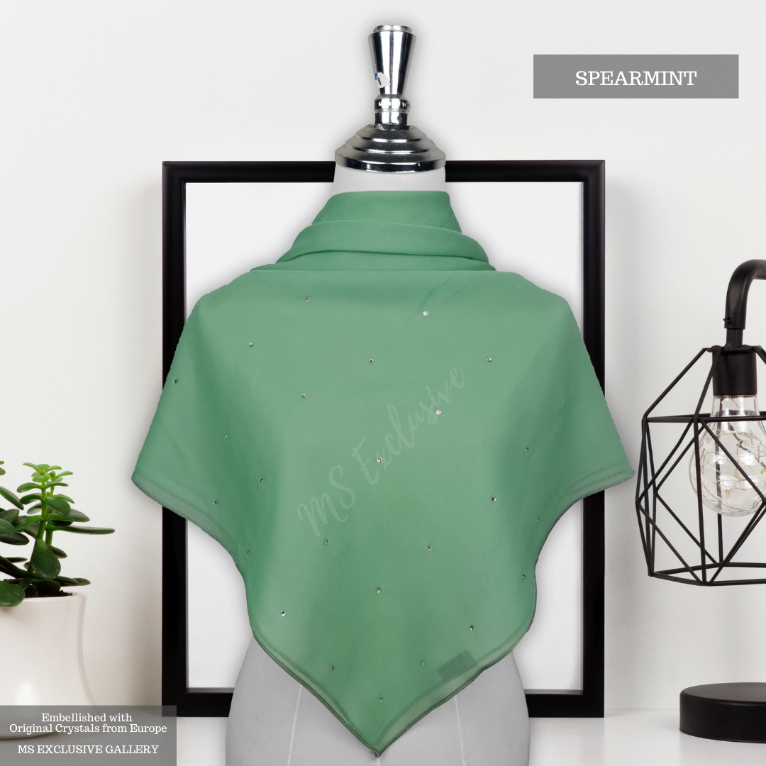 Tudung Bawal Tabur Crystal SWA (Bawal No 1)