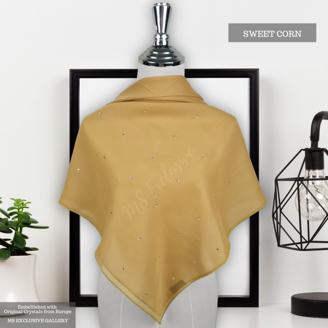 Tudung Bawal Tabur Crystal SWA (Bawal No 1)