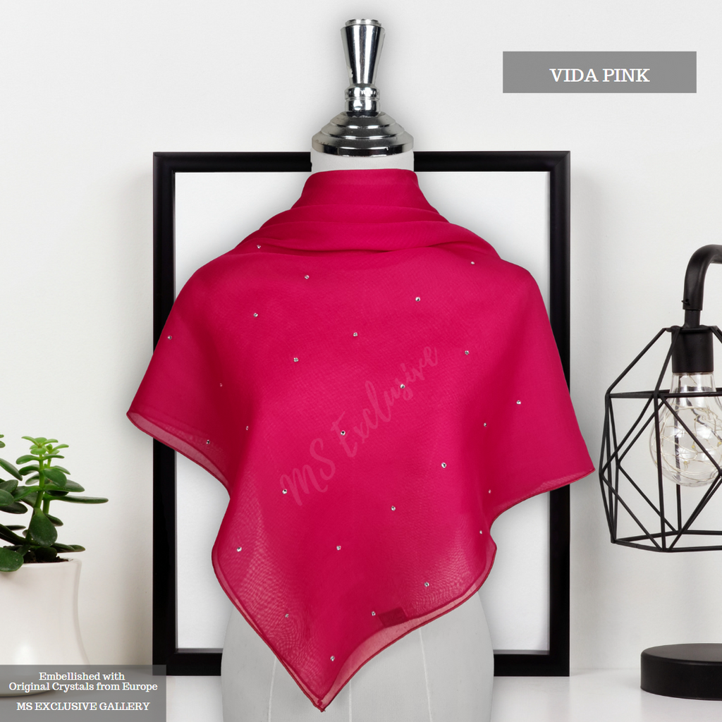 Tudung Bawal Tabur Crystal SWA (Bawal No 1)