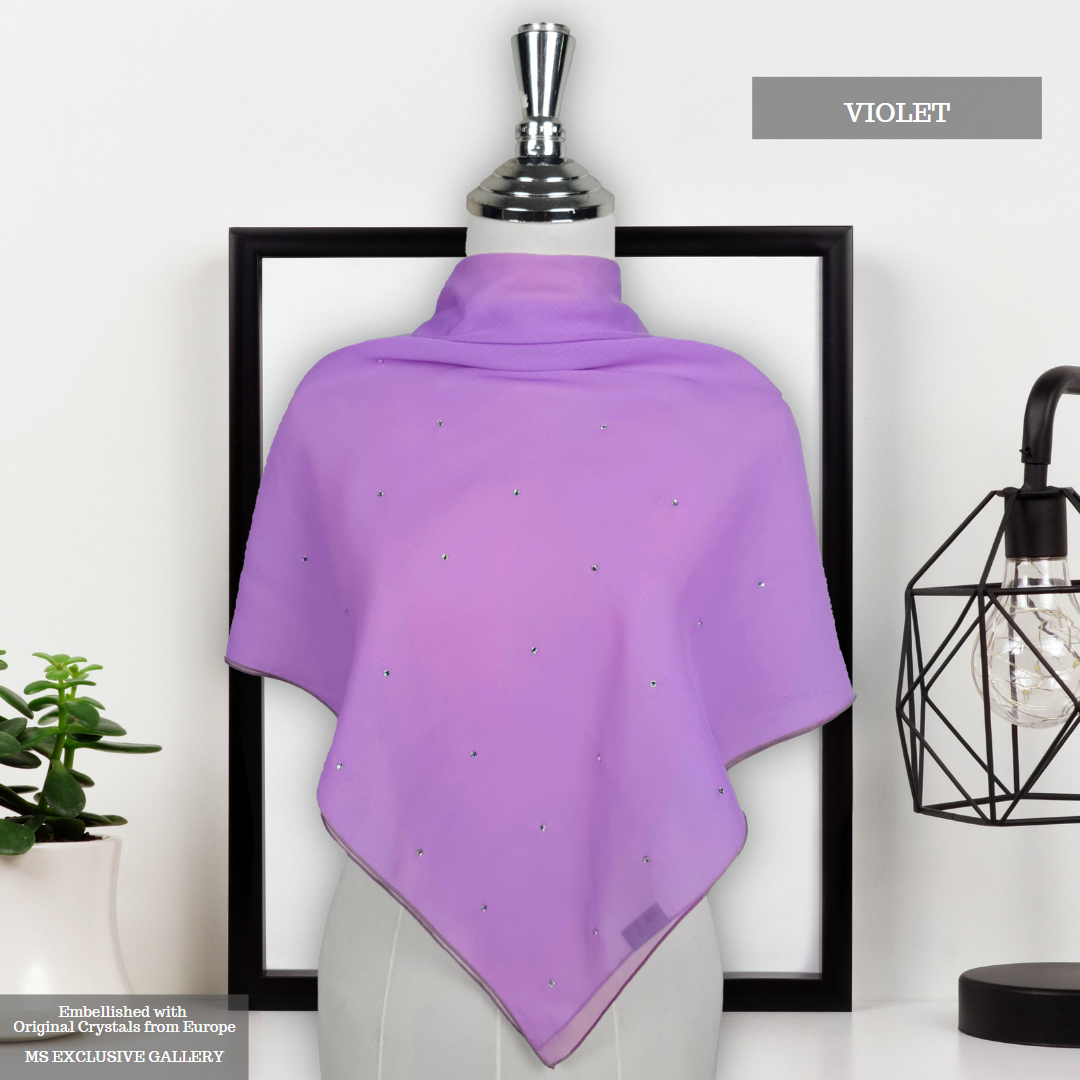 Tudung Bawal Tabur Crystal SWA (Bawal No 1)