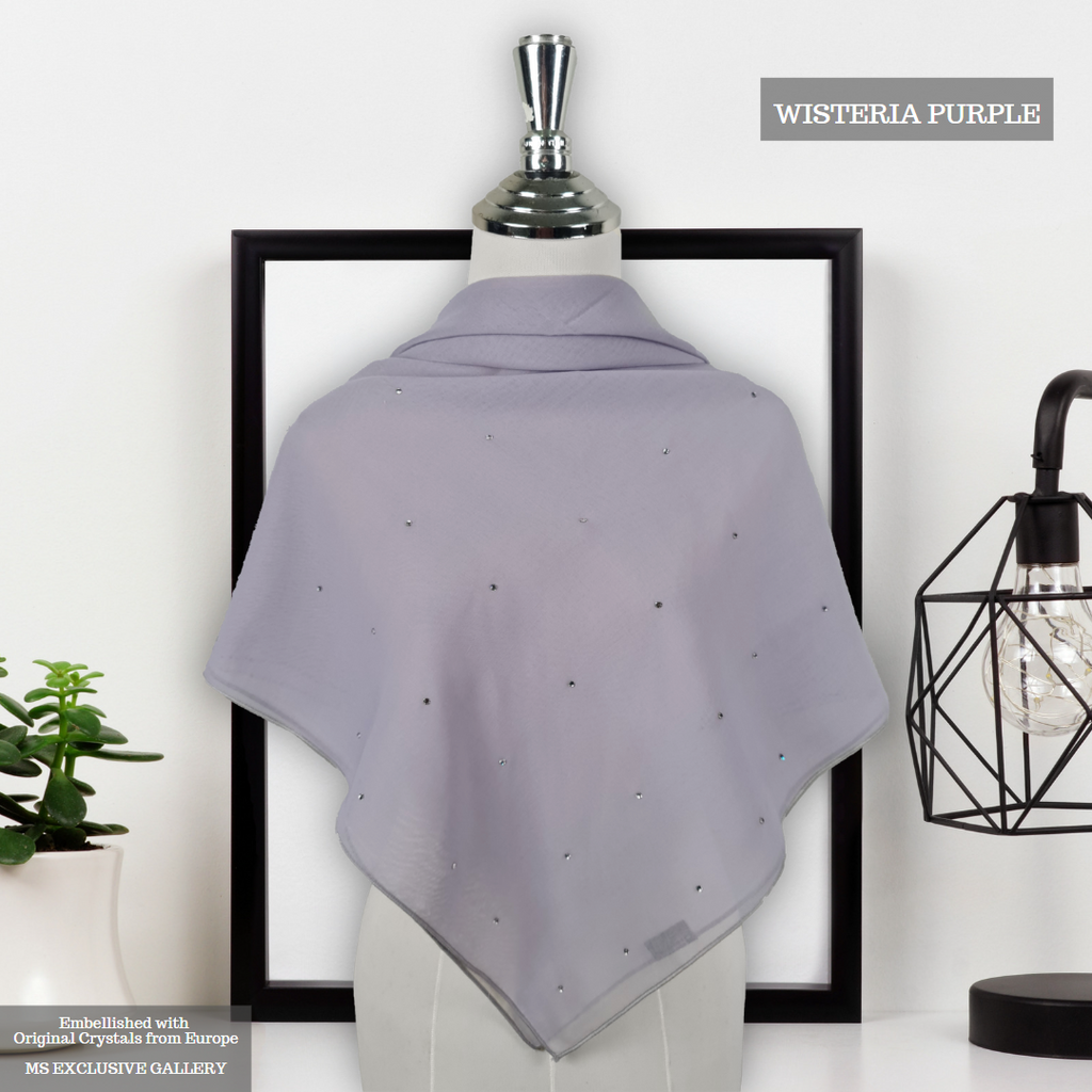 Tudung Bawal Tabur Crystal SWA (Bawal No 1)