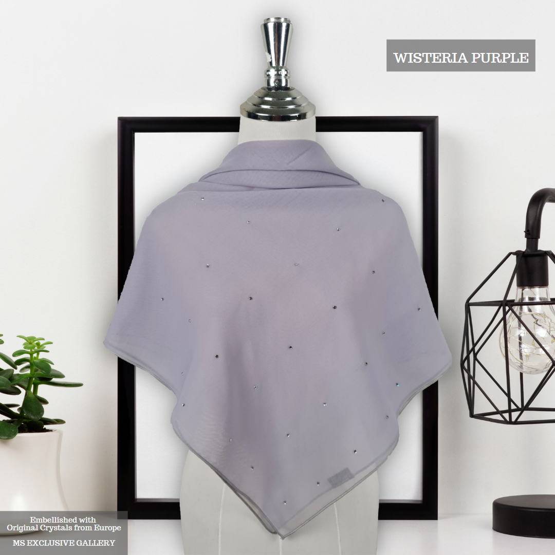 Tudung Bawal Tabur Crystal SWA (Bawal No 1)